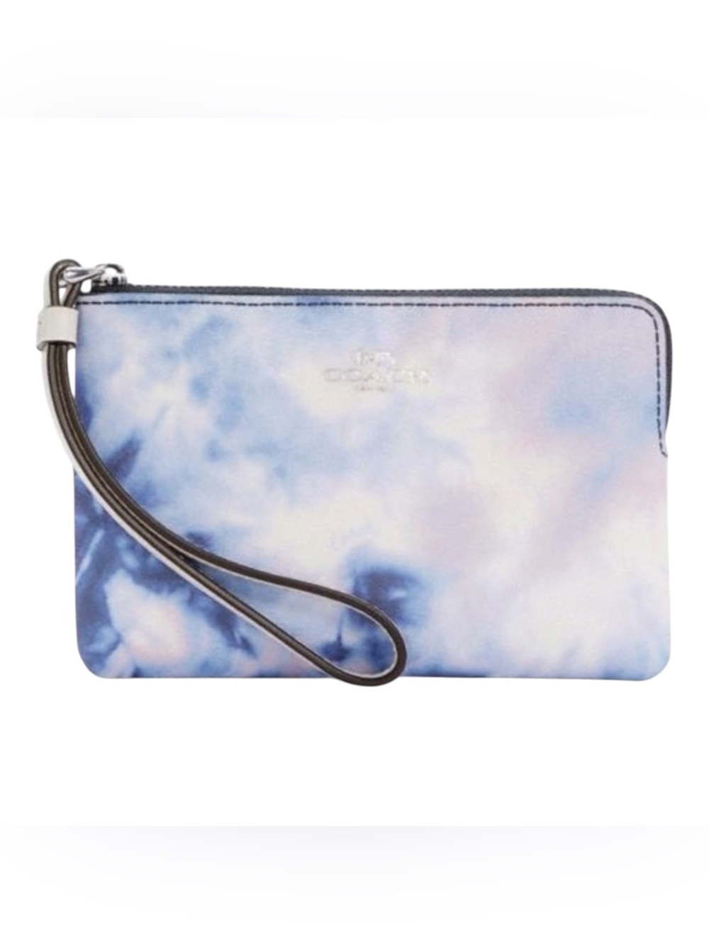 NWT COACH PINK & BLUE TIE DYE CORNER ZIP WRISTLET